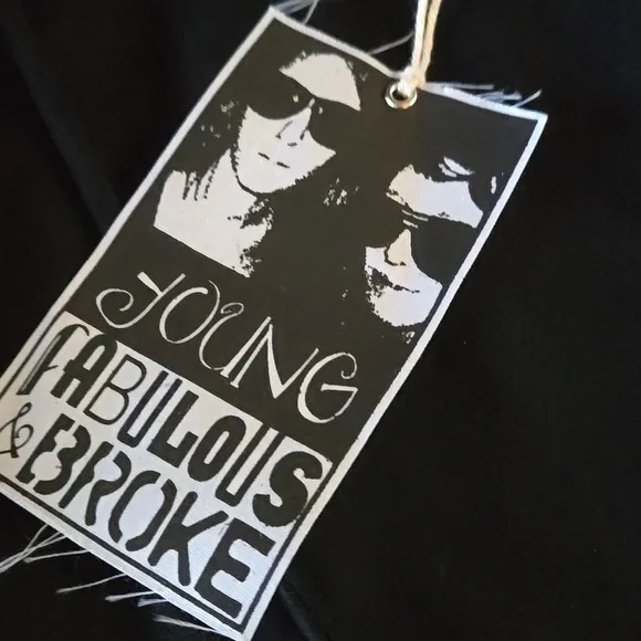 Young Fabulous & Broke Black Fringe Pants with Rhinestones - Picture 4 of 6